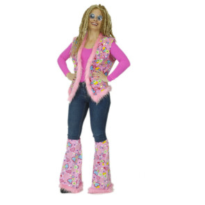 Hippie Weste Damen in rosa zum kombinieren für Kostüme