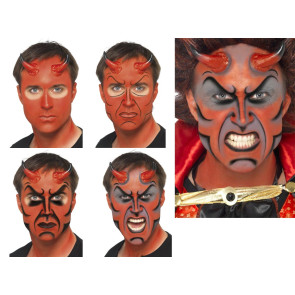 Halloween Make Up Set Devil Teufel Luzifer mit Hörnern