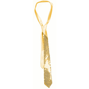 Pailletten Krawatte gold
