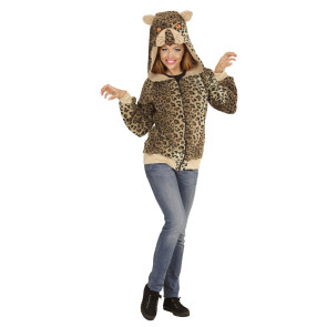 Karnevalsjacke lustig als Leopard mit Kapuze