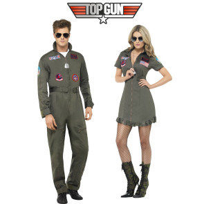 Top Gun Pärchen Filmkostüm. Uniform Fliegerkombi Top Gun