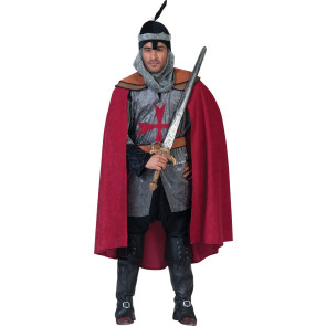 Ritter Ulrich - Mittelalter Ritter Kostüm mit roten Umhang