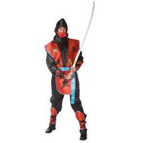 Mann im Samurai Kostüm mit Katana Schwert (nicht inbegriffen)