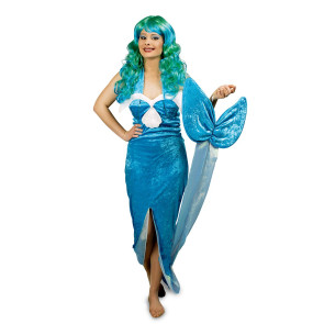 Nixen und Meerjungfrau Kostüm blau